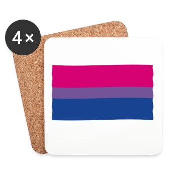 Bisexuelle Pride Flagge - Untersetzer (4er-Set) - Weiß - Vorne