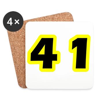 41 Number symbol - Coasters (set of 4) - white - Front