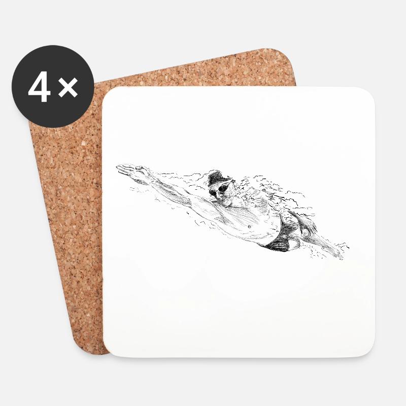 Schwimmer - Untersetzer (4er-Set) - Weiß