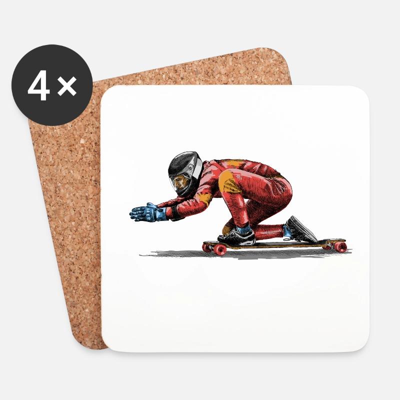 Longboard - Coasters (set of 4) - white