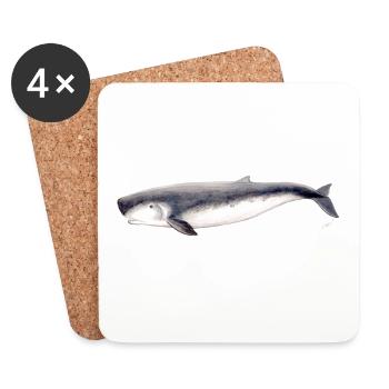 sperme pygmée cachalot pygmée baleine Kogia breviceps - Dessous de verre (lot de 4) - blanc - Devant