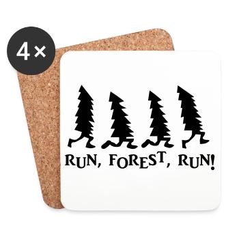Forêt Run Run - Dessous de verre (lot de 4) - blanc - Devant