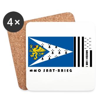 Brittany - Coat of arms Pays Saint-Brieuc - Coasters (set of 4) - white - Front