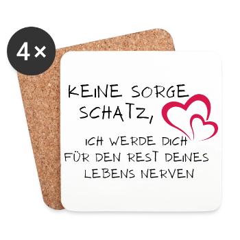 Schatz nerven - Untersetzer (4er-Set) - Weiß - Vorne