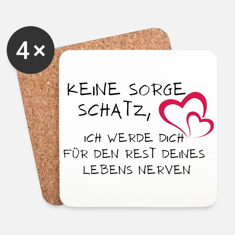 Schatz nerven - Untersetzer (4er-Set) - Weiß