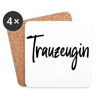 Trauzeugin Junggesellinnenabschied Braut Feier - Untersetzer (4er-Set) - Weiß - Vorne
