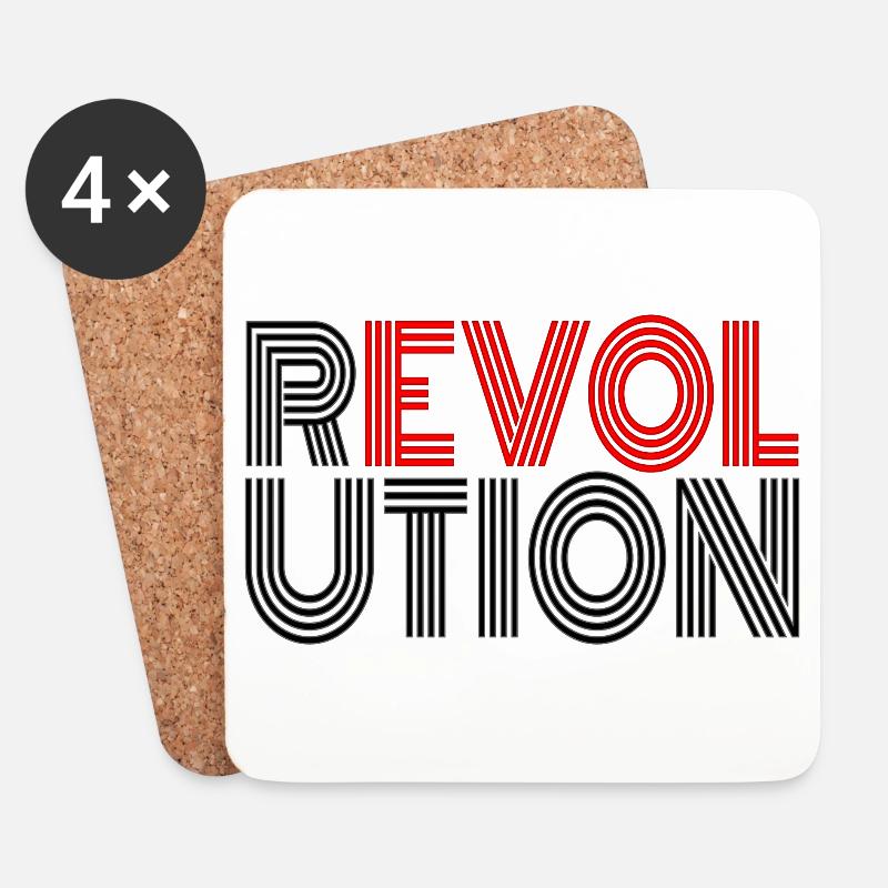 Revolution Wiederstand Antifa Demonstration Demo - Untersetzer (4er-Set) - Weiß