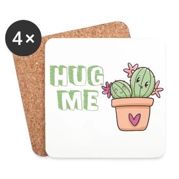 Hug me Kaktus Umarmung niedlich - Untersetzer (4er-Set) - Weiß - Vorne
