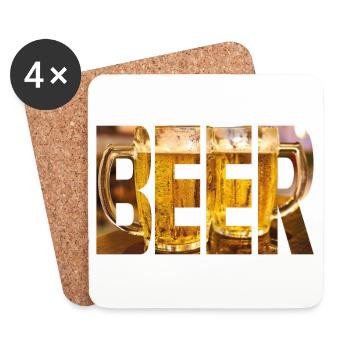 Beer Bier - Coasters (set of 4) - white - Front