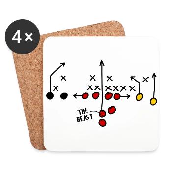 American Football Spielzug Deutschland Runningback - Untersetzer (4er-Set) - Weiß - Vorne