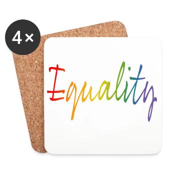 Rainbow equality | LGBT lgbtqi queer - Coasters (set of 4) - white - Front