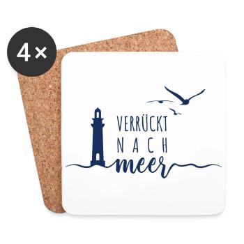 Verrückt nach Meer - Wellen Nordsee - Untersetzer (4er-Set) - Weiß - Vorne