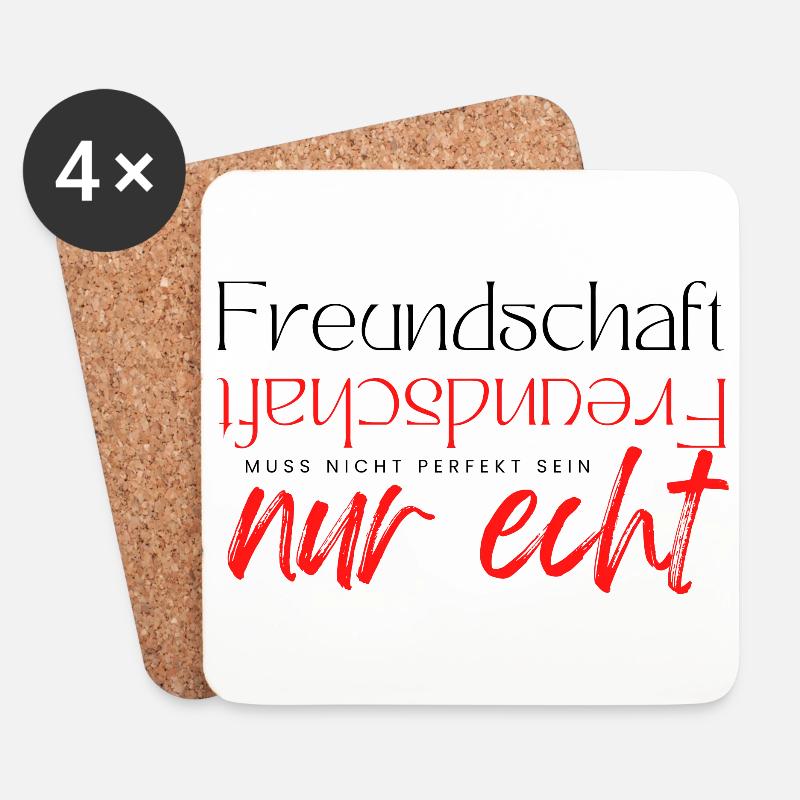 Beste Freunde FREUND Kumpel Kumpels - Untersetzer (4er-Set) - Weiß