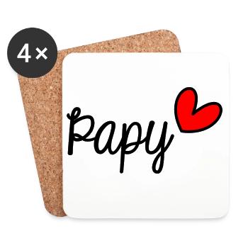 GRANDPA. FATHER'S DAY. HAPPY FATHER'S DAY. I LOVE YOU. - Coasters (set of 4) - white - Front