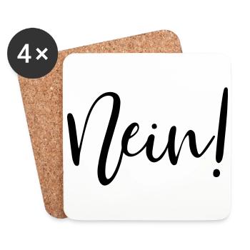 Nein! - Untersetzer (4er-Set) - Weiß - Vorne