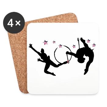 Rhythmic gymnastics with hoops - Coasters (set of 4) - white - Front