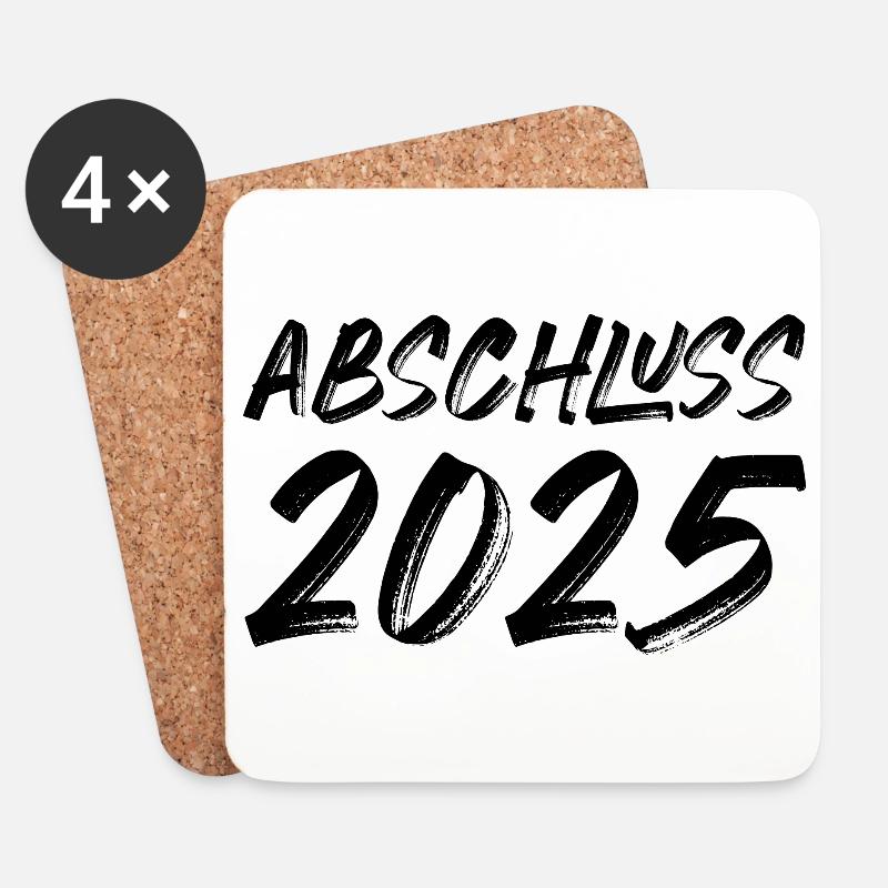Abschluss 2025 - Untersetzer (4er-Set) - Weiß