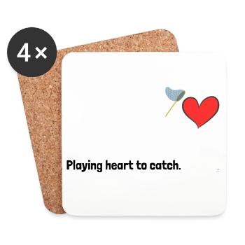 Playing heart to catch. - Coasters (set of 4) - white - Front