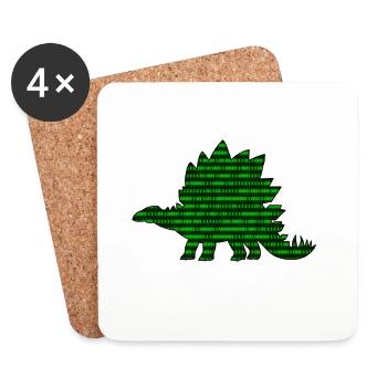 Digital Dinosaur - Untersetzer (4er-Set) - Weiß - Vorne