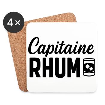 Capitaine des Mers – Style Pirate Vintage - Dessous de verre (lot de 4) - blanc - Devant