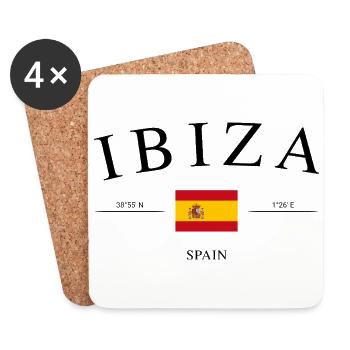 Ibiza Spain Holiday Souvenir & Gift - Coasters (set of 4) - white - Front
