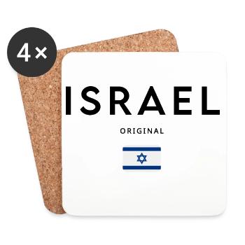 Israeli pride, minimalist sleek design - Coasters (set of 4) - white - Front