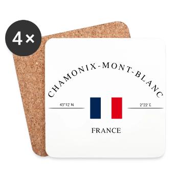 Chamonix-Mont-Blanc – Urlaub Souvenir & Geschenk - Untersetzer (4er-Set) - Weiß - Vorne