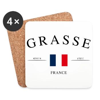 Grasse, France – Souvenir et cadeau de Noël - Dessous de verre (lot de 4) - blanc - Devant