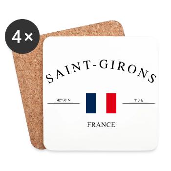 Saint-Girons Frankreich Urlaub Souvenir & Geschenk - Untersetzer (4er-Set) - Weiß - Vorne