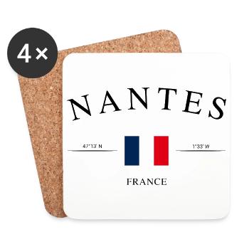 Nantes France – Holiday Souvenir & Gift - Coasters (set of 4) - white - Front