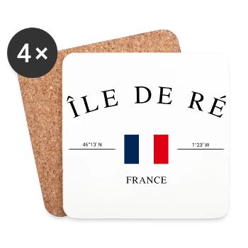 Île de Ré Frankreich – Urlaub Souvenir & Geschenk - Untersetzer (4er-Set) - Weiß - Vorne