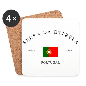 Serra da Estrela – Souvenir et cadeau de Noël - Dessous de verre (lot de 4) - blanc - Devant