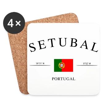 Setúbal Portugal – Urlaub Souvenir & Geschenk - Untersetzer (4er-Set) - Weiß - Vorne