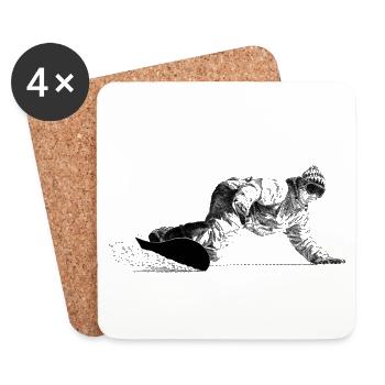Freerider Snowboarder - Untersetzer (4er-Set) - Weiß - Vorne