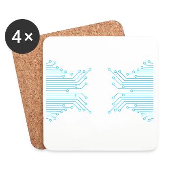 Butterfly made of conductor tracks - Coasters (set of 4) - white - Front
