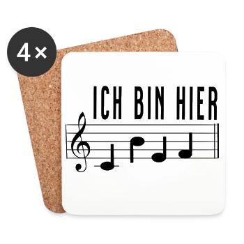 Ich bin hier Chef Notenschrift Chorleiter Dirigent - Untersetzer (4er-Set) - Weiß - Vorne