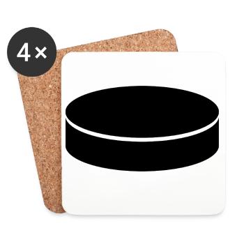 Eishockey-Puck - Untersetzer (4er-Set) - Weiß - Vorne