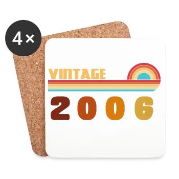 Tee 20 Years Black Gold born 2006 - Coasters (set of 4) - white - Front
