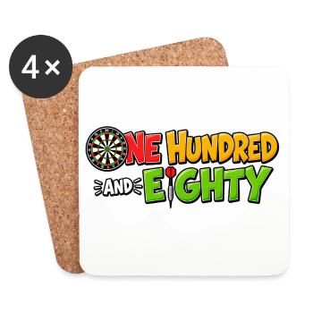 Dartboard One Hundred and Eighty - Untersetzer (4er-Set) - Weiß - Vorne