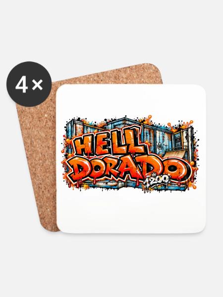Hell Dorado Graffiti Skater Style - Untersetzer (4er-Set) - Weiß