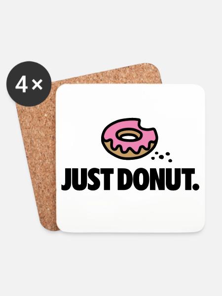 Just donut Krapfen Diät Wortspiele faul Geschenk - Untersetzer (4er-Set) - Weiß
