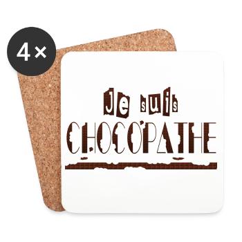 Je suis chocopathe - Dessous de verre (lot de 4) - blanc - Devant