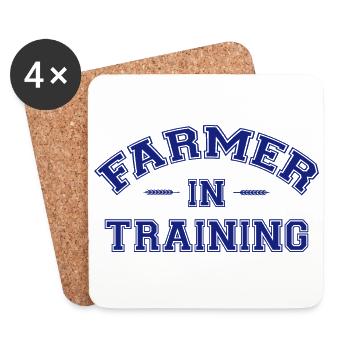 Lustiger landwirtschaftlicher Bauer in Ausbildung - Untersetzer (4er-Set) - Weiß - Vorne