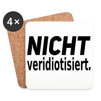 nicht veridiotisiert - Untersetzer (4er-Set) - Weiß - Vorne