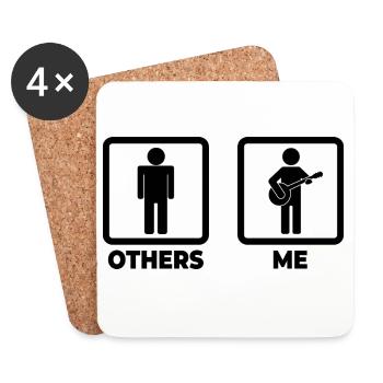 Funny banjo player - Coasters (set of 4) - white - Front