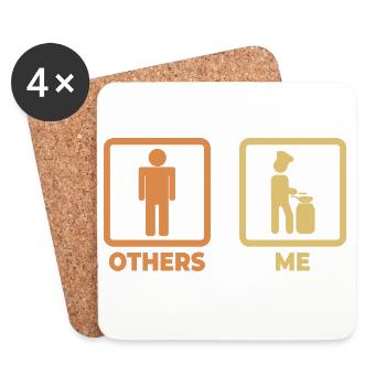Cook Stick Figure - Coasters (set of 4) - white - Front