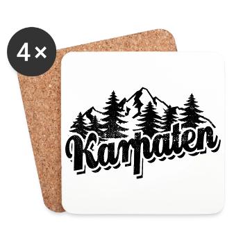 Karpaten - Wald und Berge Wandern Erholung - Untersetzer (4er-Set) - Weiß - Vorne