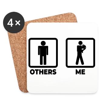 Me as a French horn player - Coasters (set of 4) - white - Front