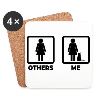 Me as a cat owner - Coasters (set of 4) - white - Front