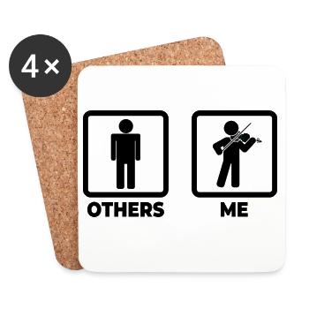 Geiger Stick Figure - Coasters (set of 4) - white - Front